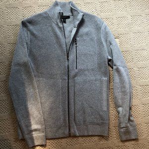 Grey zip sweater jacket
